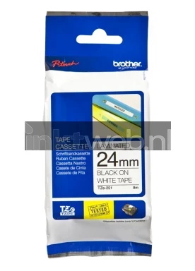 Brother TZE-251 zwart op wit breedte 24 mm