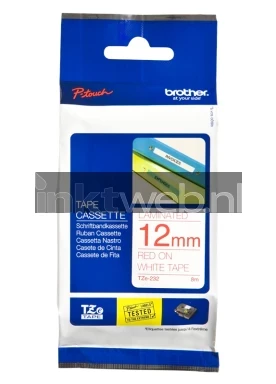 Brother TZE-232 rood op wit breedte 12 mm