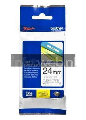 Brother TZE-151 zwart op transparant breedte 24 mm