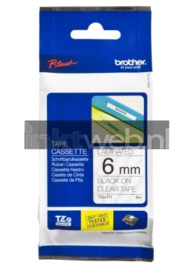 Brother TZE-111 zwart op transparant breedte 9 mm