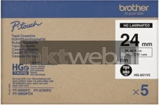 Brother HGE-651V5 zwart op geel breedte 24 mm