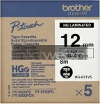 Brother HGE-631V5 zwart op geel breedte 10 mm