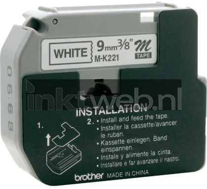 Brother MK-221BZ zwart op wit breedte 9 mm