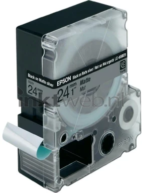 Epson LS-6SBE9 mat zwart op mat zilver breedte 24 mm