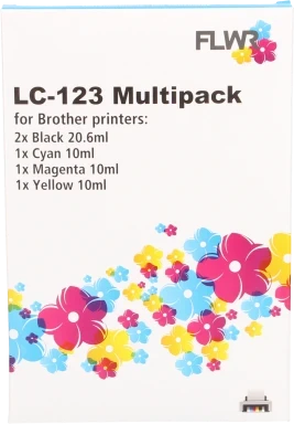 FLWR Brother LC-123 Multipack zwart en kleur