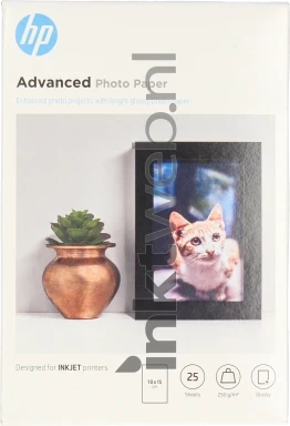 HP Advanced glanzend A6 25 vel (Transport schade) wit