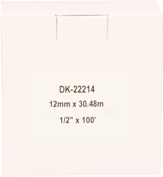 FLWR Brother  DK-22214 12 mm x  30.48 m wit Back box