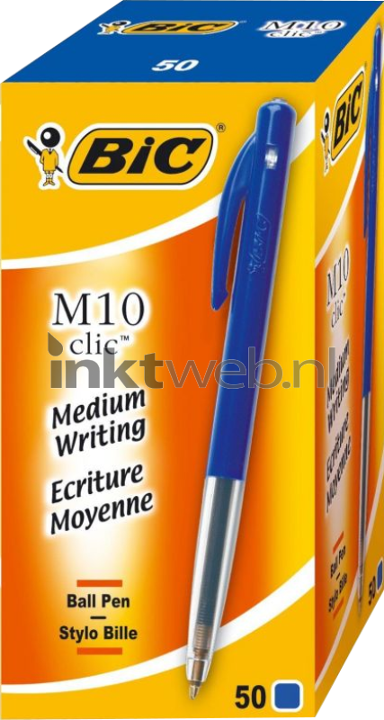 BIC Balpen Clic M10 50-pack blauw
