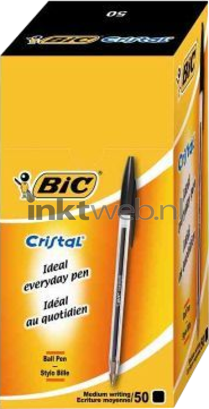 BIC Balpen Cristal medium 50-pack zwart