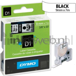 Dymo  D1 zwart op transparant breedte 9 mm Front box