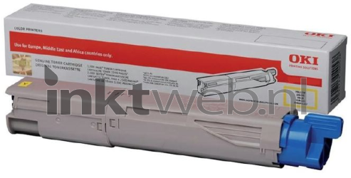 Oki MC853 geel Combined box and product