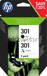 HP 301 Multipack zwart en kleur Front box