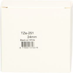 FLWR Brother  TZe-251 zwart op wit breedte 24 mm Back box