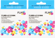 FLWR Brother LC-123 2-pack zwart
