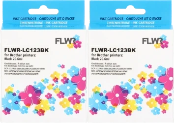FLWR Brother LC-123 2-pack zwart Front box