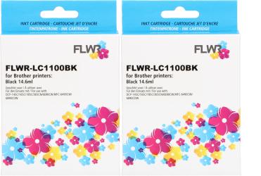 FLWR Brother LC-1100BK 2-pack zwart Front box