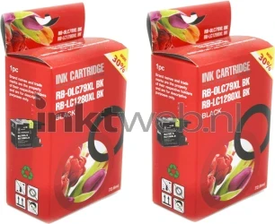 Huismerk Brother LC-1280XL 2-pack zwart Front box