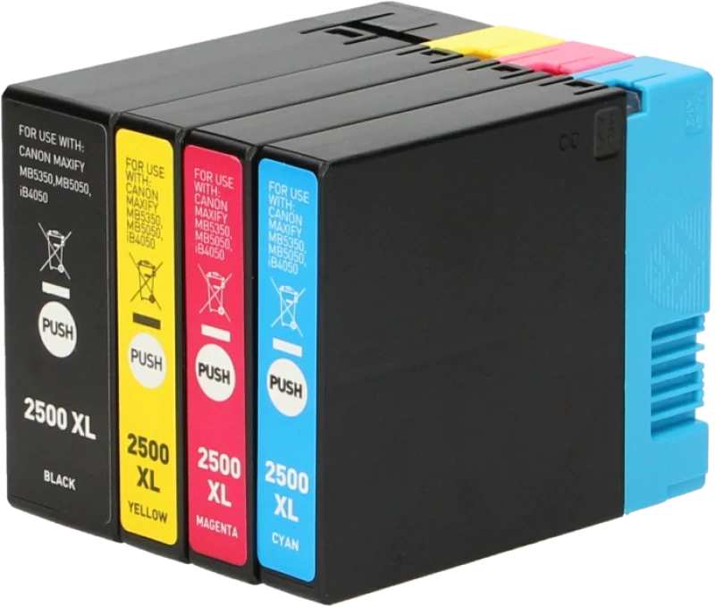 5 Cartuchos De Tinta Compatible PGI-2500XL Para Impresoras Canon Maxify - Negro Y Color, Alta Calidad Y Ahorro De Costes