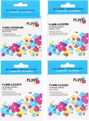 FLWR Brother LC-229/LC-225 multipack zwart en kleur Front box
