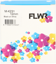 FLWR Brother  MK-231BZ zwart op wit breedte 12 mm Front box