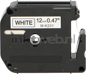 FLWR Brother  MK-231BZ zwart op wit breedte 12 mm FLWR-MK-231
