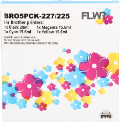 FLWR Brother LC-227/LC-225 zwart en kleur Front box