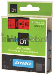 Dymo  D1 zwart op rood breedte 9 mm Front box
