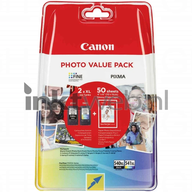 APEXCOLOR Druckerpatronen PG-540XL & CL-541XL – 1x Schwarz + 1x Farbe, Für Canon Pixma TS5150, MG3650s Uvm.