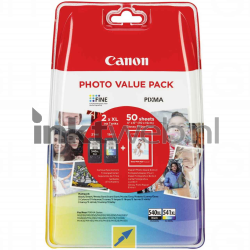 Canon PG-540XL/CL-541XL Multipack  met fotopapier zwart en kleur (M) zwart en kleur Front box