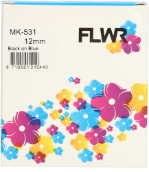 FLWR Brother  MK-531 zwart op blauw breedte 12 mm Front box