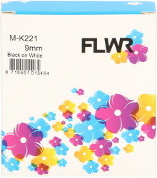 FLWR Brother  MK-221 zwart op wit breedte 9 mm