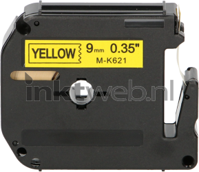 FLWR Brother  MK-621 zwart op geel breedte 9 mm FLWR-MK-621