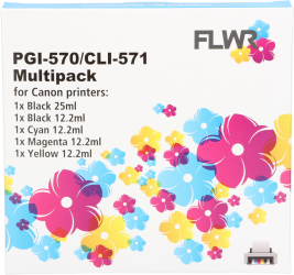FLWR Canon CLI-571XL Multipack zwart en kleur