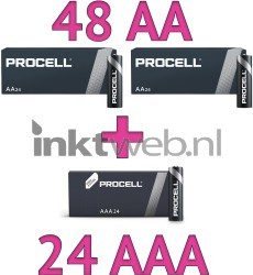 Procell 72 Batterijen 48 AA + 24 AAA Combined box and product