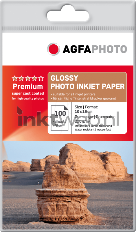 richting Tulpen Componeren Agfa Fotopapier SuperCast-Coated Glans | 10x15 | 210 gr/m² 100 stuks  (Origineel)