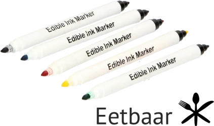 FLWR Eetbaar inkt stiften zwart en kleur Product only