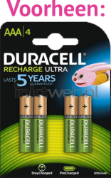 Duracell AAA Rechargeable, 900 mAh 4 stuks Product only