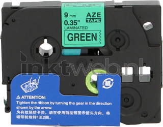 Huismerk Brother  TZE-721 zwart op groen breedte 9 mm Product only