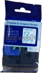 Huismerk Brother  TZE-133 blauw op transparant breedte 12 mm