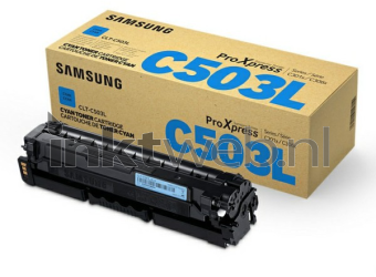 Samsung CLT-C503L cyaan Combined box and product