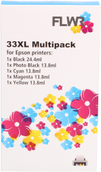 FLWR Epson 33XL Multipack zwart en kleur Front box