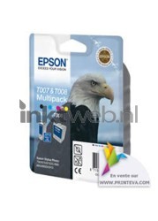 Epson T007 en T008 Voordeelset zwart en kleur Front box