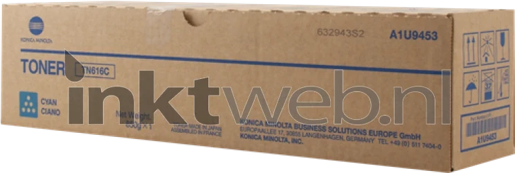 Konica Minolta TN-616C cyaan Front box