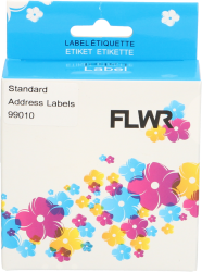 FLWR Dymo  99010 260 labels per rol 89 mm x 28 mm  wit