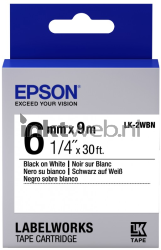 Epson  LK-2WBN zwart op wit breedte 6 mm