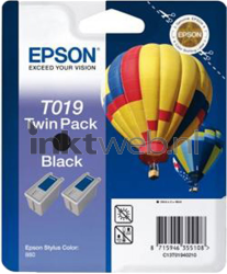 Epson T019 Double pack zwart Front box
