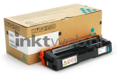 Ricoh 407717 cyaan Combined box and product