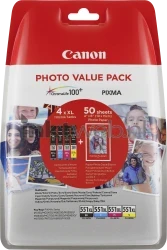 Canon CLI-551XL Multipack met fotopapier zwart en kleur Front box