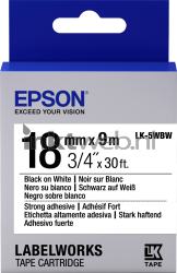 Epson  LK-5WBW zwart op wit breedte 18 mm C53S655012