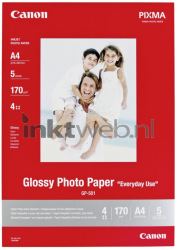 Canon  GP-501 Fotopapier Glans | A4 | 170 gr/m² 5 stuks 0775B076